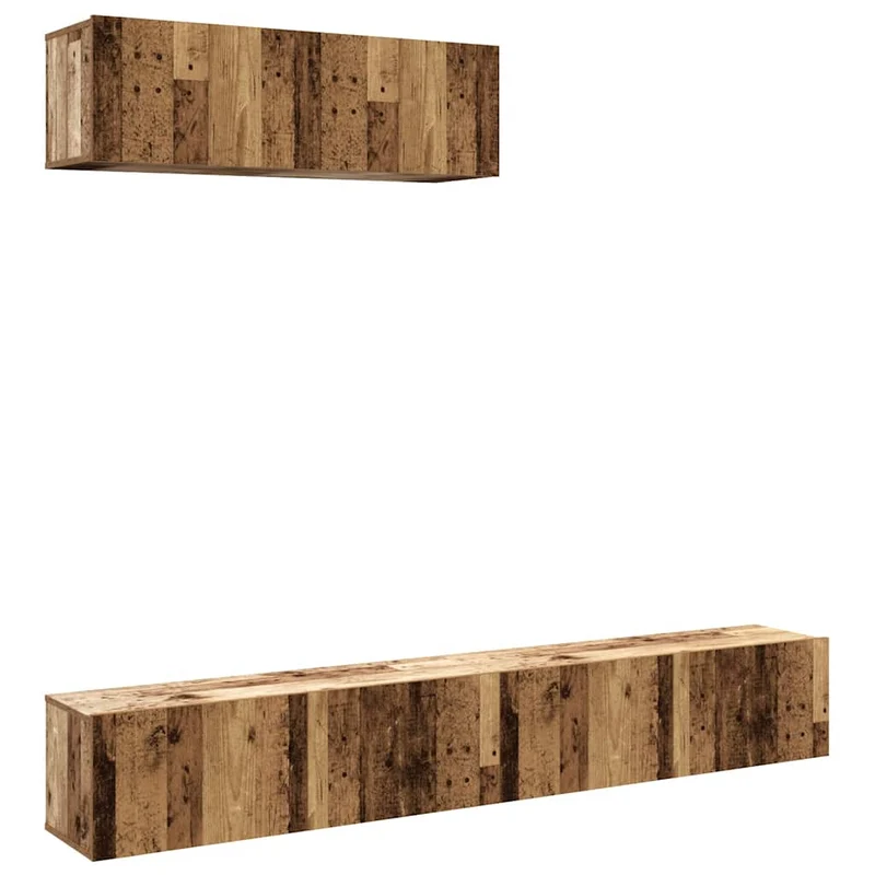 Lot de 3 meubles TV muraux moderne pratique rangement 100 x 30 x 30 cm en bois d'ingénierie vieux bois 02_0055881