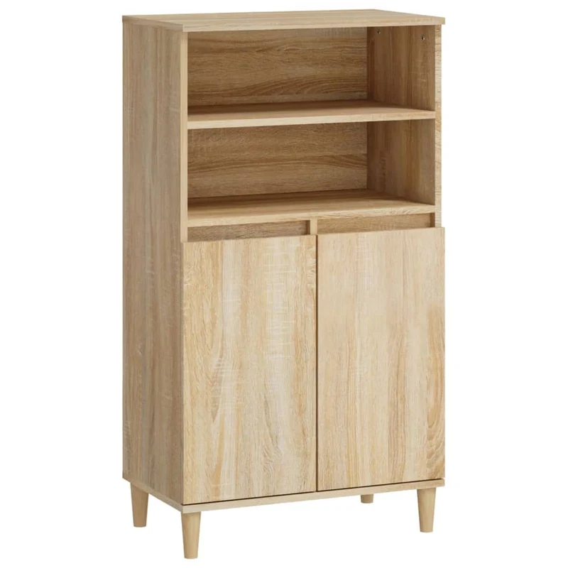 Buffet bahut commode armoire meuble de rangement organisateur cuisine salle de séjour salon haut sonoma 60 x 36 x 110 cm bois d'ingénierie beige 02_0034079
