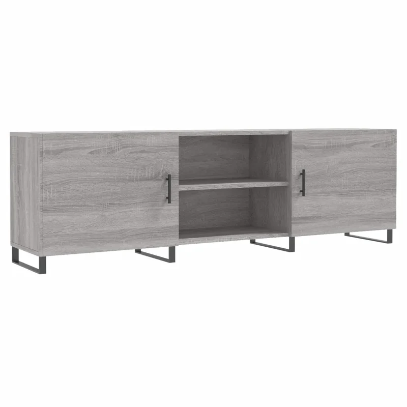 Meuble TV design pratique rangement spacieux 150 x 30 x 50 cm en bois d'ingénierie sonoma gris 02_0048709