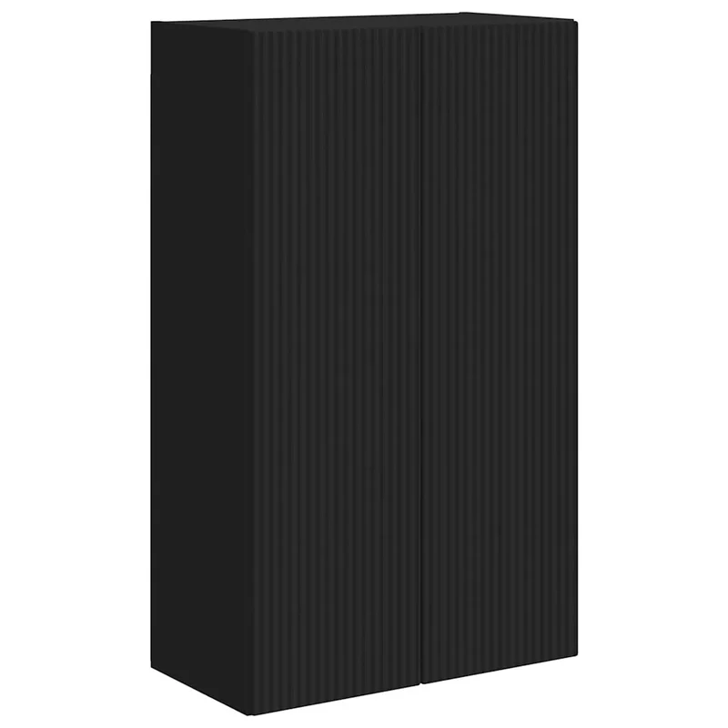 Meuble TV mural minimaliste moderne 59,5 x 31 x 100 cm avec rangement pratique en bois noir 02_0055040