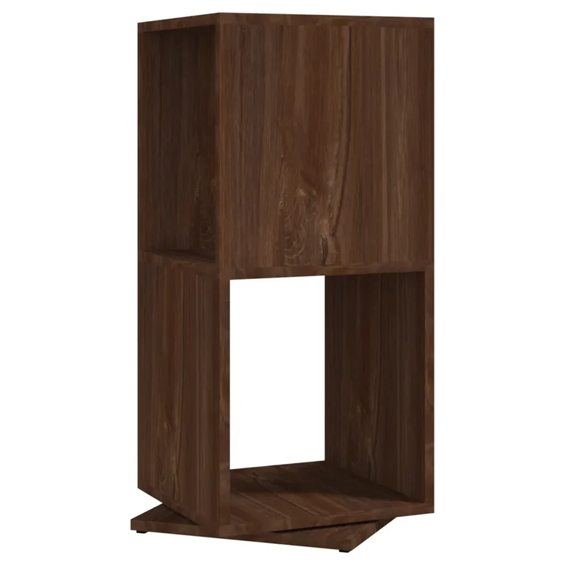Armoire rotative multifonctionnelle 34,5 x 34,5 x 75,5 cm rangement 360 degrés design moderne en bois chêne marron 02_0046979