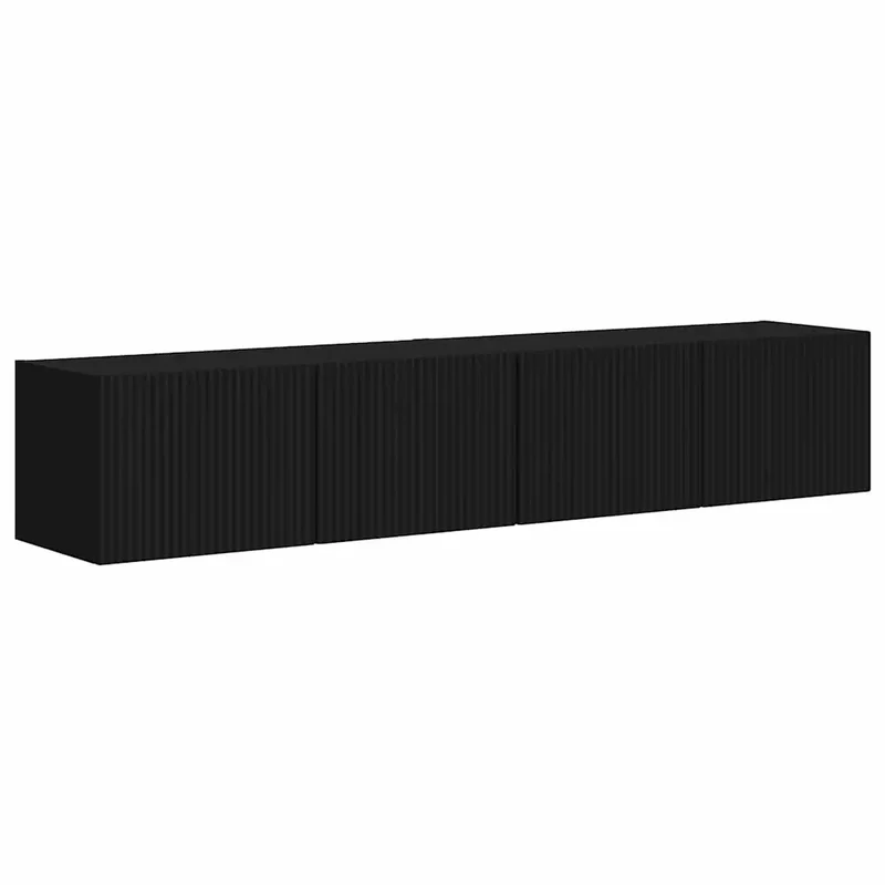 Lot de 2 meubles TV muraux modernes fonctionnels 60 x 31 x 29.5 cm en bois d'ingénierie noir 02_0054902