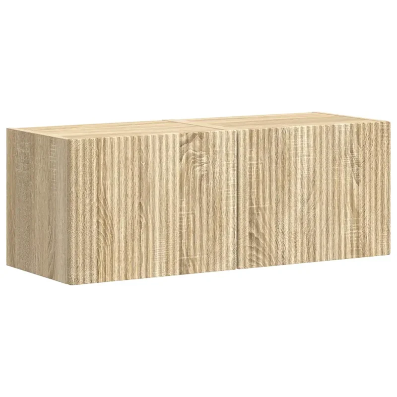 Lot de 2 meubles TV muraux modernes avec étagères et portes 60 x 31 x 29,5 cm en bois d'ingénierie sonoma 02_0054874