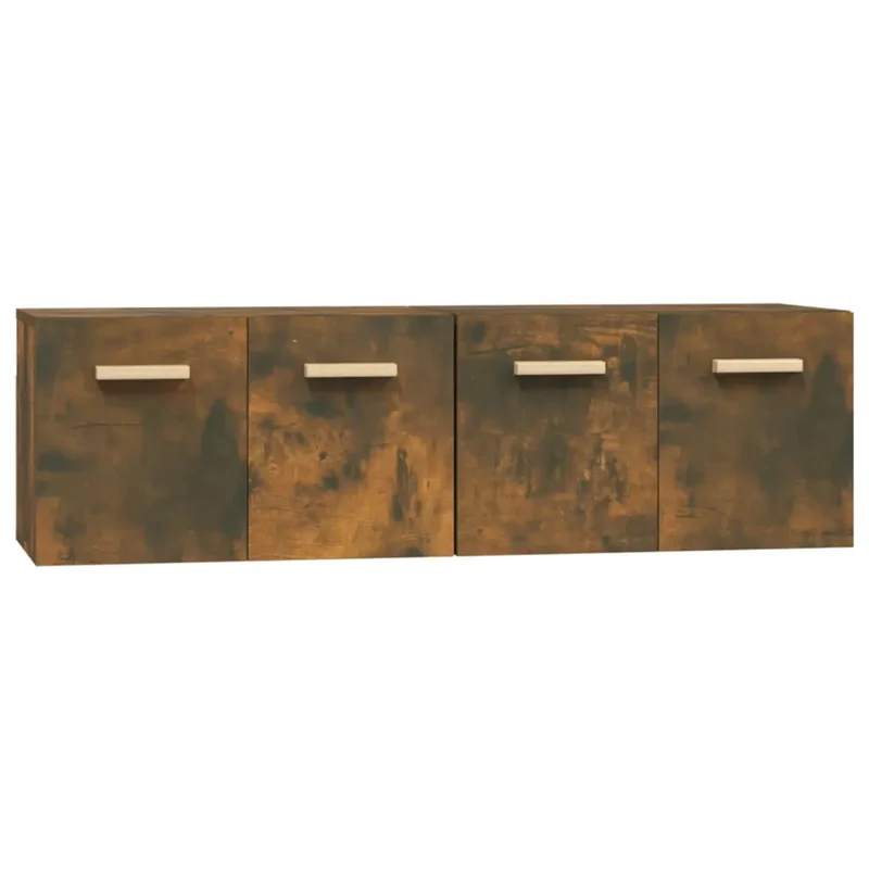 Lot de 2 armoires murales pratiques 60 x 36,5 x 35 cm design élégant rangement en bois d'ingénierie chêne fumé 02_0055209