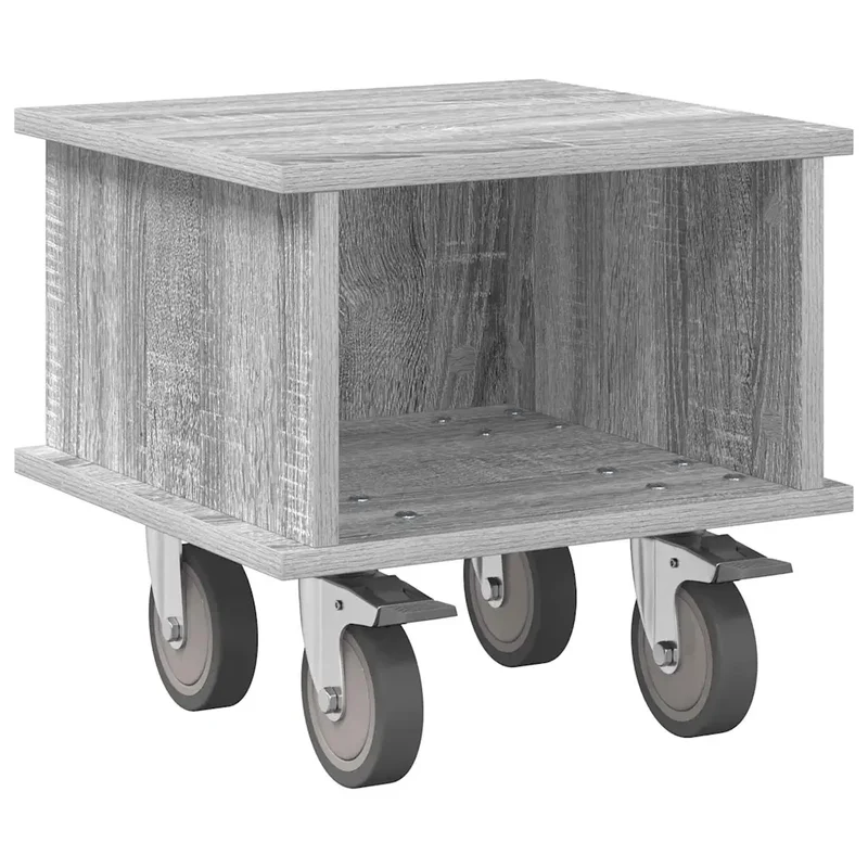 Meuble TV rectangulaire moderne rangement intérieur 37 x 35 x 35 cm en bois d'ingénierie gris sonoma 02_0054752