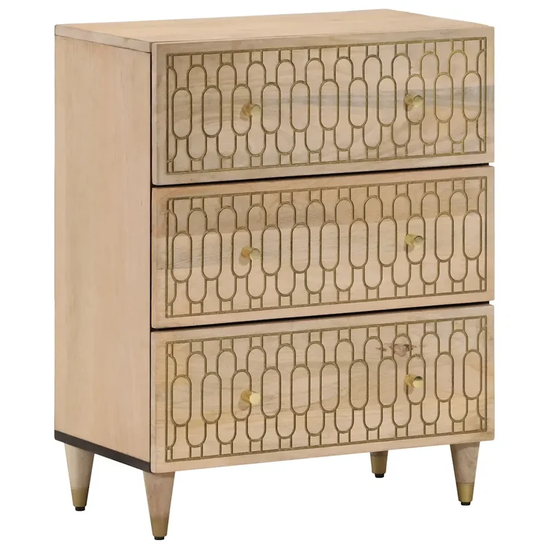 Armoire latérale en bois massif avec espace de rangement design intemporel 60 x 33 x 75 cm en manguier naturel 02_0047298