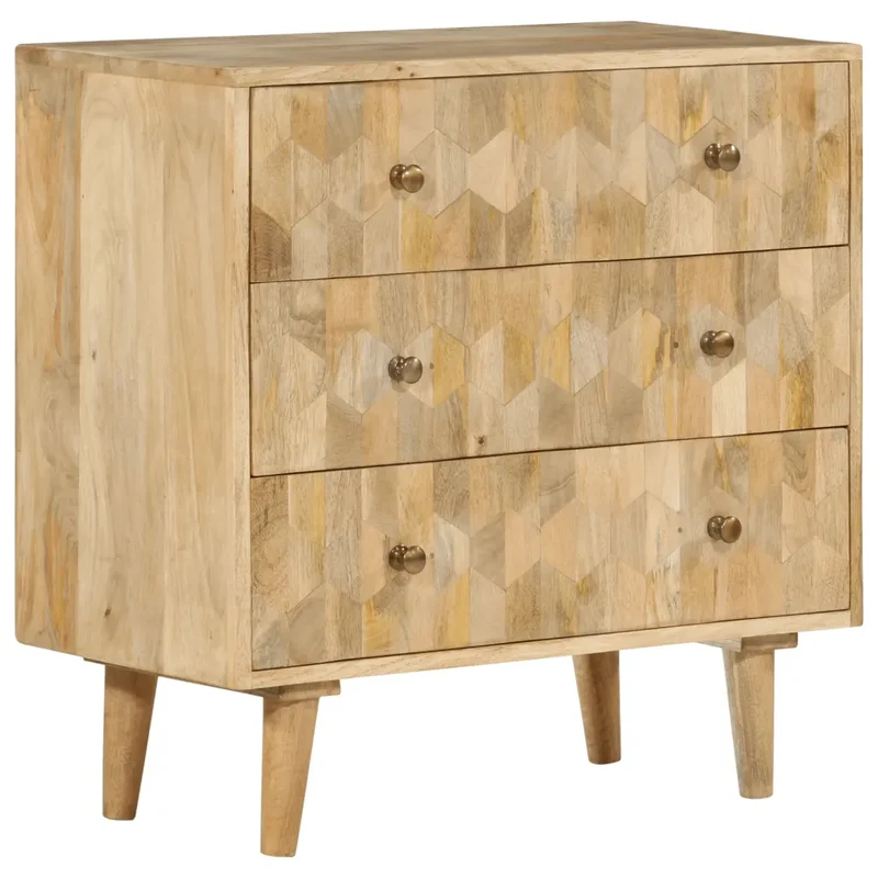 Armoire à tiroirs rétro style vintage rangement 70 x 35 x 70 cm en bois de manguier marron 02_0047281