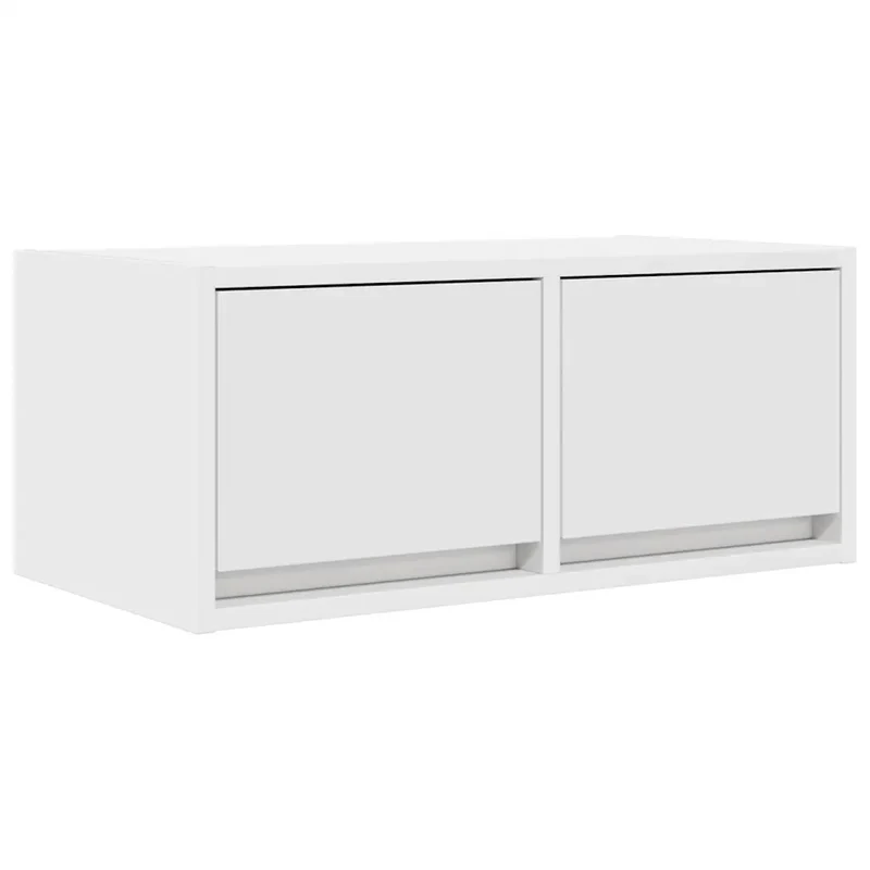 Meuble TV mural design peu encombrant rangement 60 x 31 x 25 cm en bois d'ingénierie blanc 02_0051671