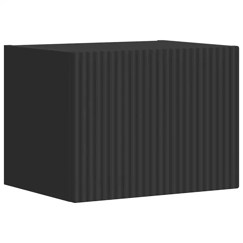 Meuble TV mural moderne minimaliste rangement pratique 60 x 31 x 30 cm en bois d'ingénierie noir 02_0054871