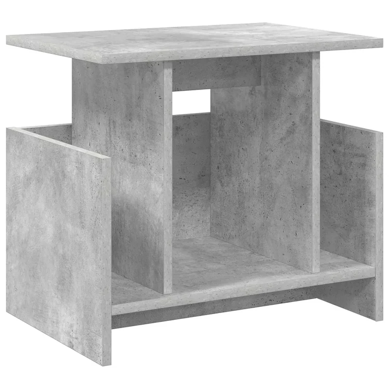 Meuble TV rectangulaire moderne avec rangement pour salon design épuré 50 x 35 x 45 cm en bois gris béton 02_0054721