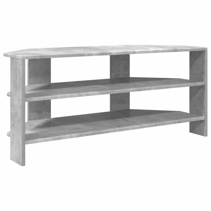 Meuble TV d'angle moderne avec rangement pratique 102 x 40 x 45 cm en bois d'ingénierie gris béton 02_0054674
