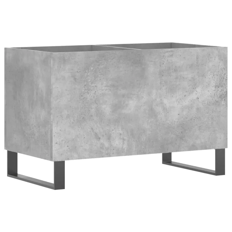 Armoire à disques pratique pour vinyles 74 x 38 x 48 cm style industriel en bois d'ingénierie gris béton 02_0049137
