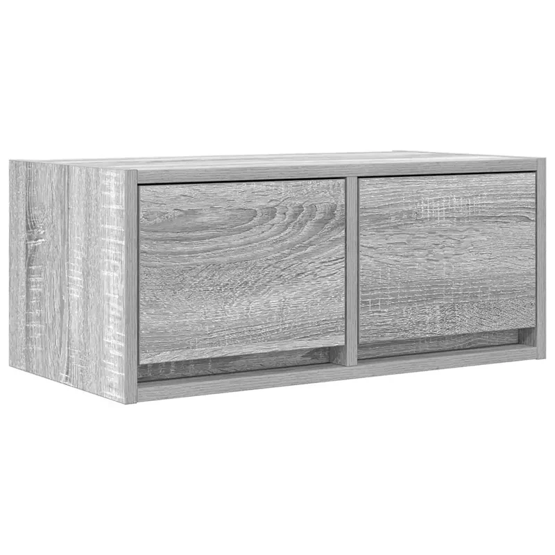 Meuble TV mural design moderne 60 x 31 x 25 cm rangement optimisé en bois d'ingénierie gris 02_0051681