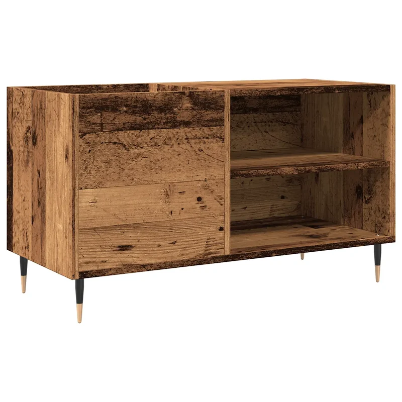 Armoire à disques pratique classique 84 x 38 x 48 cm grand espace de rangement style industriel en bois vieux 02_0051120