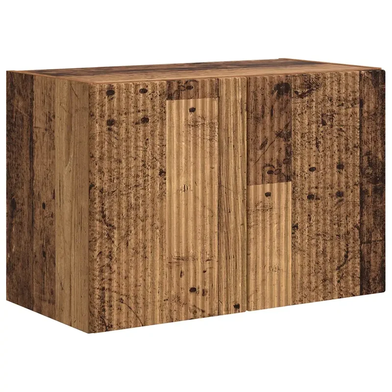 Meuble TV mural rectangulaire moderne avec rangement 59,5 x 31 x 40 cm en bois d'ingénierie bois ancien 02_0055017