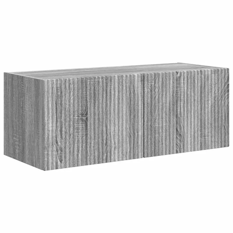 Meuble TV mural moderne avec étagères 78,5 x 31 x 29,5 cm forme cubique en bois d'ingénierie gris sonoma 02_0054911