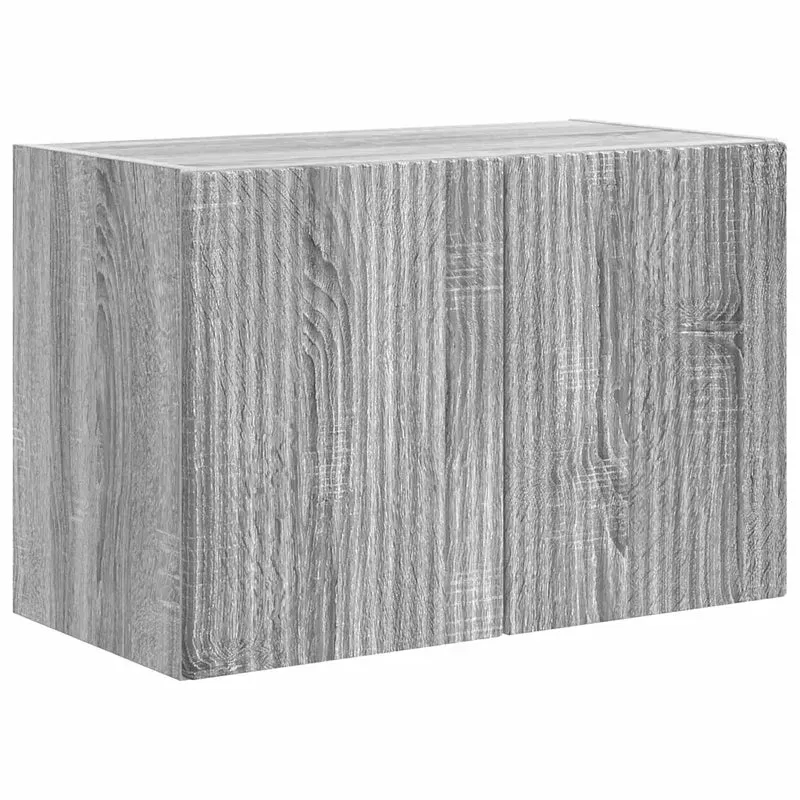 Meuble TV mural rectangulaire moderne avec plusieurs compartiments 59,5 x 31 x 40 cm en bois gris sonoma 02_0055015