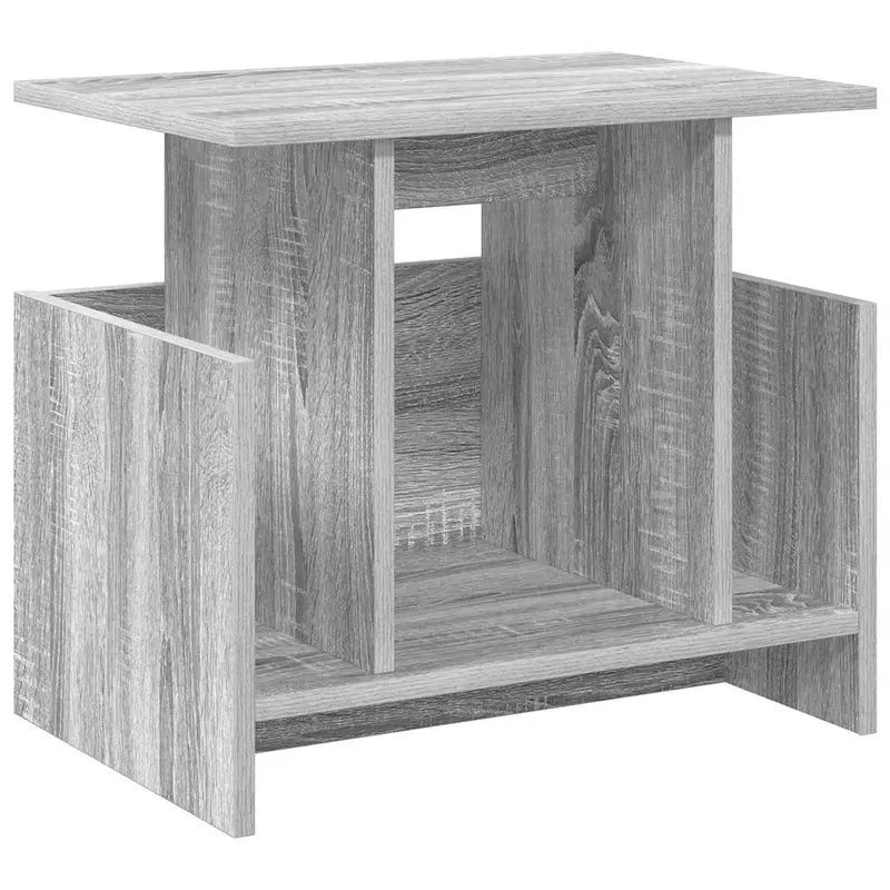 Meuble TV rectangulaire moderne avec rangement 50 x 35 x 45 cm en bois d'ingénierie gris sonoma 02_0054725