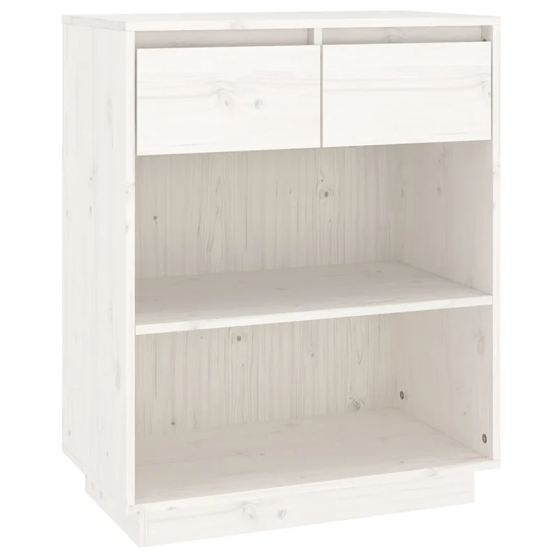 Armoire console moderne avec réparations espace de rangement 60 x 34 x 75 cm en bois de pin blanc 02_0048115