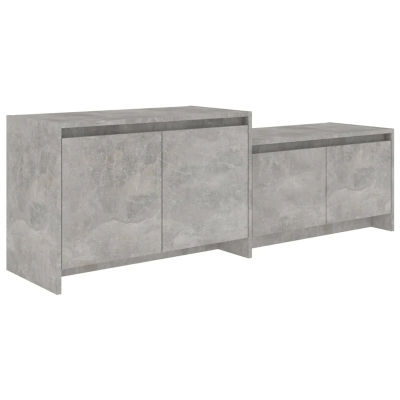 Meuble TV multimédia étagère télévision buffet téléviseur salle à manger salon chambre 146,5 x 35 x 50 cm bois d'ingénierie gris 02_0025947