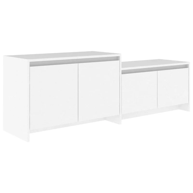 Meuble TV multimédia étagère télévision buffet téléviseur salle à manger salon chambre 146,5 x 35 x 50 cm bois d'ingénierie blanc 02_0025946