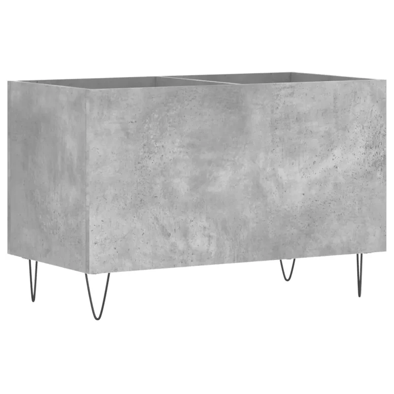 Armoire à disques classique rangement vinyles 74,5 x 38 x 48 cm style industriel en bois d'ingénierie gris béton 02_0049131