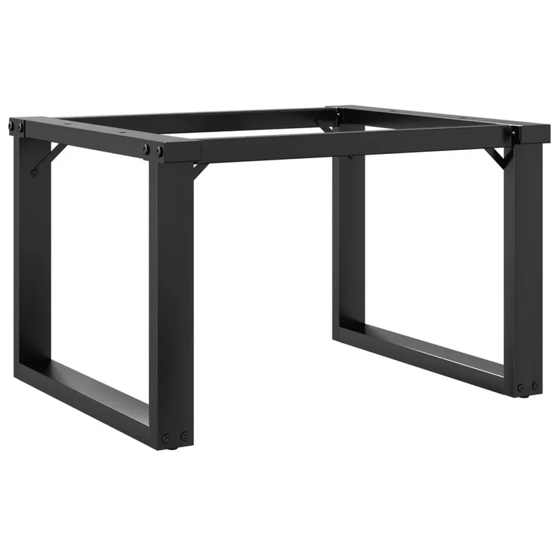 Pieds de table basse cadre en O 60 x 50 x 38 cm robustes et stables style industriel en acier noir 02_0047214