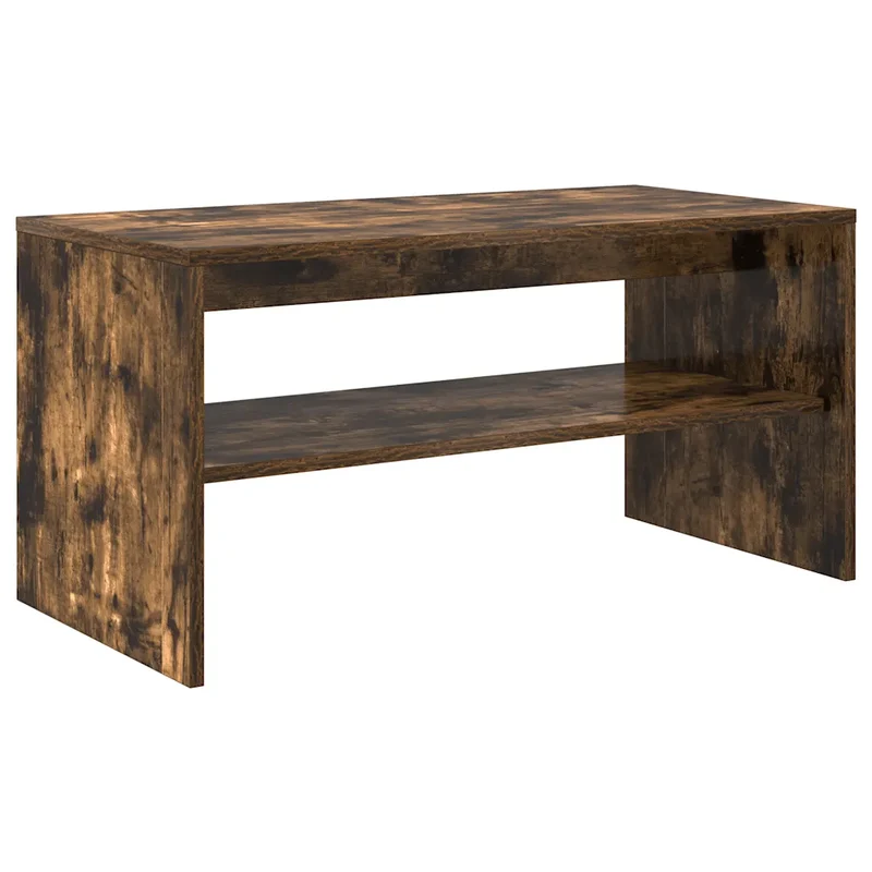Meuble TV double fonction design contemporain salon 80 x 40 x 40 cm en bois d'ingénierie chêne fumé 02_0051232