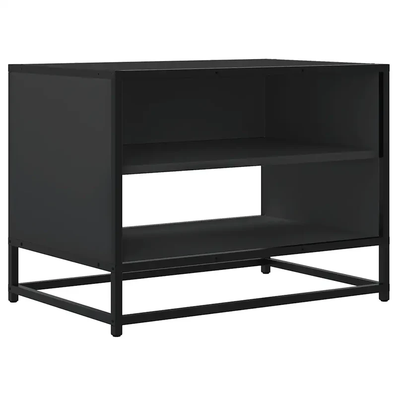 Meuble TV industriel avec grand espace de rangement salon 61 x 40 x 46 cm en bois d'ingénierie noir 02_0049615