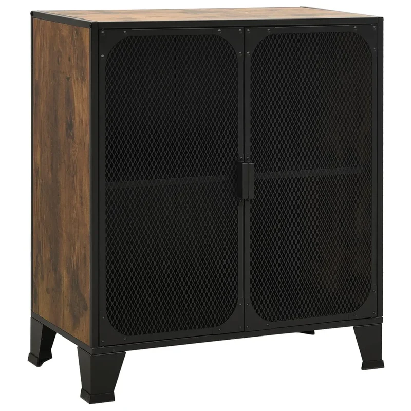 Armoire de rangement avec étagère intégrée style industriel urbain 72 x 36 x 82 cm en métal marron 02_0046798