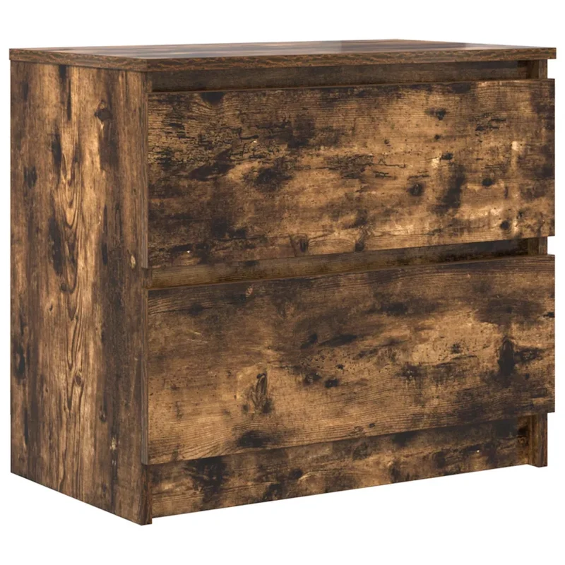 Meuble TV rectangulaire moderne avec grand espace de rangement salon 60 x 35 x 54 cm en bois d'ingénierie chêne fumé 02_0051730