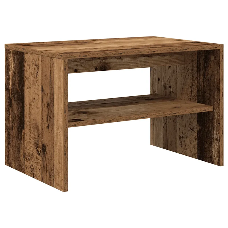 Meuble TV double fonction ancien bois 60 x 40 x 40 cm rangement pratique style vintage en bois vieux 02_0051226