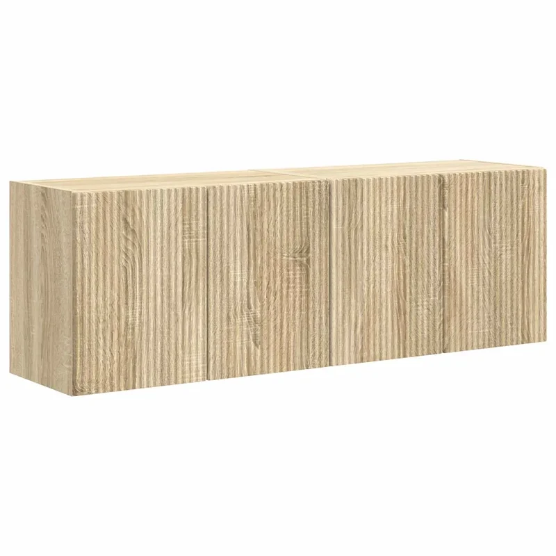 Meuble TV mural à compartiments chic contemporain 59,5 x 31 x 40 cm en bois d'ingénierie chêne sonoma 02_0055008