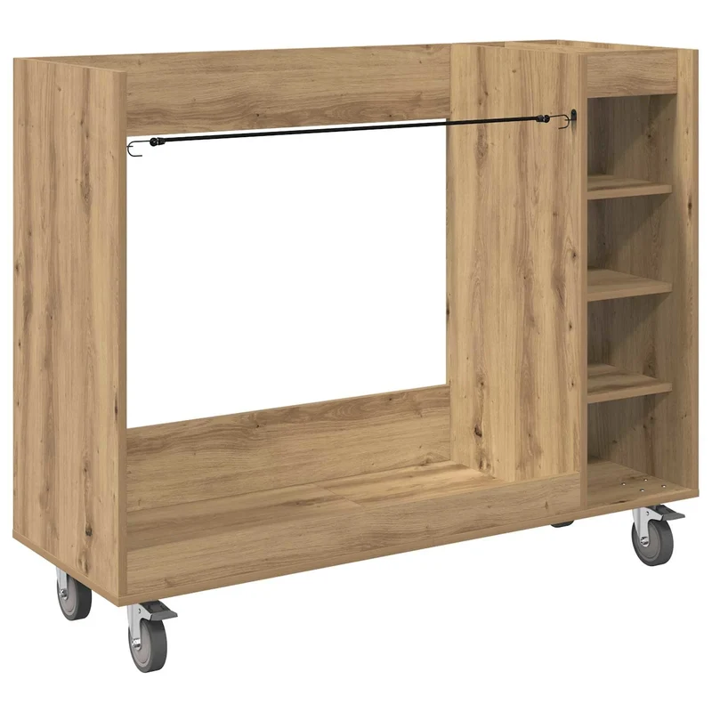 Armoire de golf rectangulaire avec grand espace de stockage intérieur 120 x 45 x 98 cm en bois chêne artisanal 02_0055077