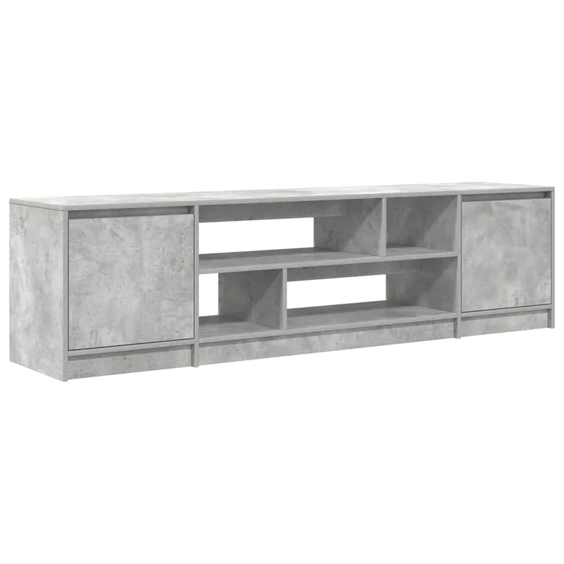 Meuble TV moderne avec grand rangement salon 188,5 x 41 x 50 cm en bois d'ingénierie gris béton 02_0055828