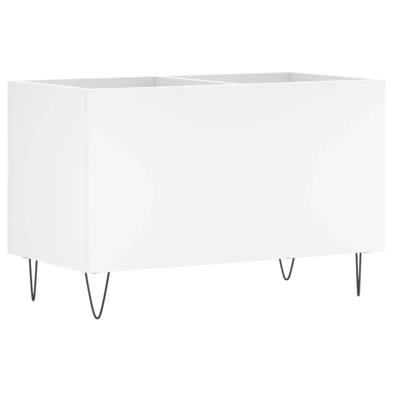 Armoire à disques pratique moderne rangement 74,5 x 38 x 48 cm en bois blanc 02_0049128