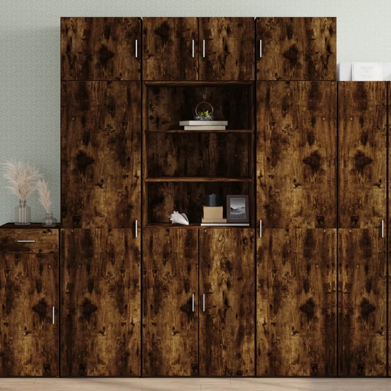 Buffet bahut commode armoire meuble de rangement organisateur cuisine salle de séjour salon haut 70 x 42,5 x 185 cm bois d'ingénierie marron 02_0033558