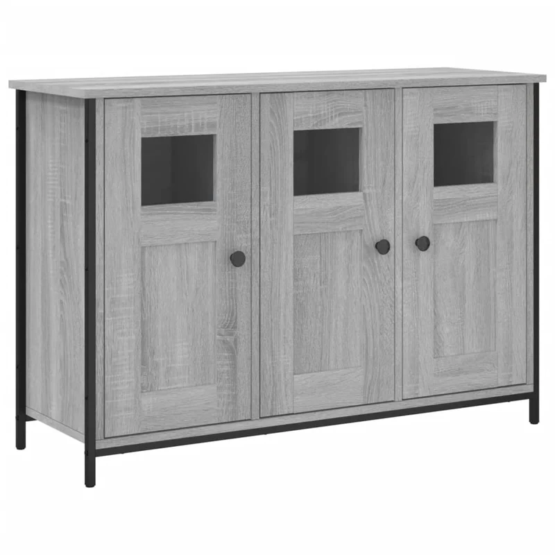 Buffet bahut commode armoire meuble de rangement organisateur cuisine salle de séjour salon sonoma 100 x 35 x 70 cm bois d'ingénierie gris 02_0036248