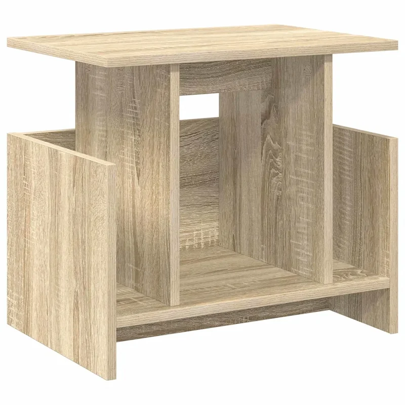 Meuble TV rectangulaire moderne rangement spacieux 50 x 35 x 45 cm en bois d'ingénierie chêne sonoma 02_0054719