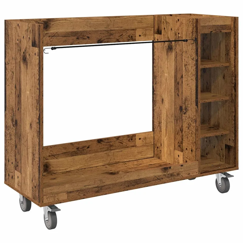 Armoire de golf moderne avec roues grand espace de rangement 120 x 45 x 98 cm en bois ancien 02_0055076