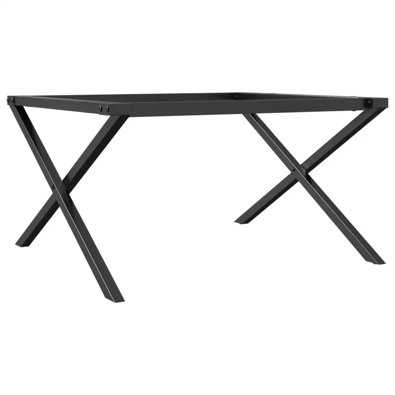 Pieds de table basse cadre en X 80 x 70 x 43 cm installation facile style industriel en acier noir 02_0047236
