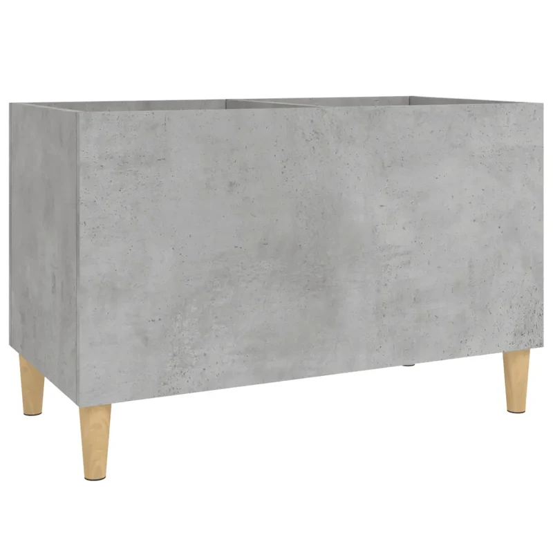 Armoire à disques classique pratique avec grand espace de rangement 74,5 x 38 x 48 cm en bois d'ingénierie gris béton 02_0049204