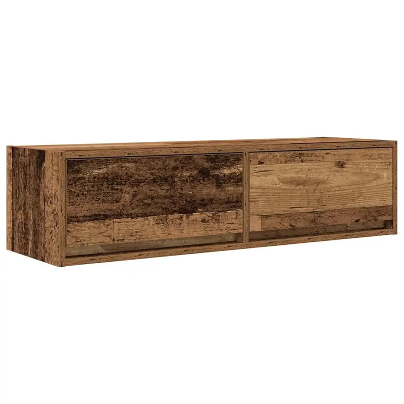 Meuble TV mural moderne minimaliste rangement 100 x 31 x 25.5 cm en bois d'ingénierie bois ancien 02_0051707