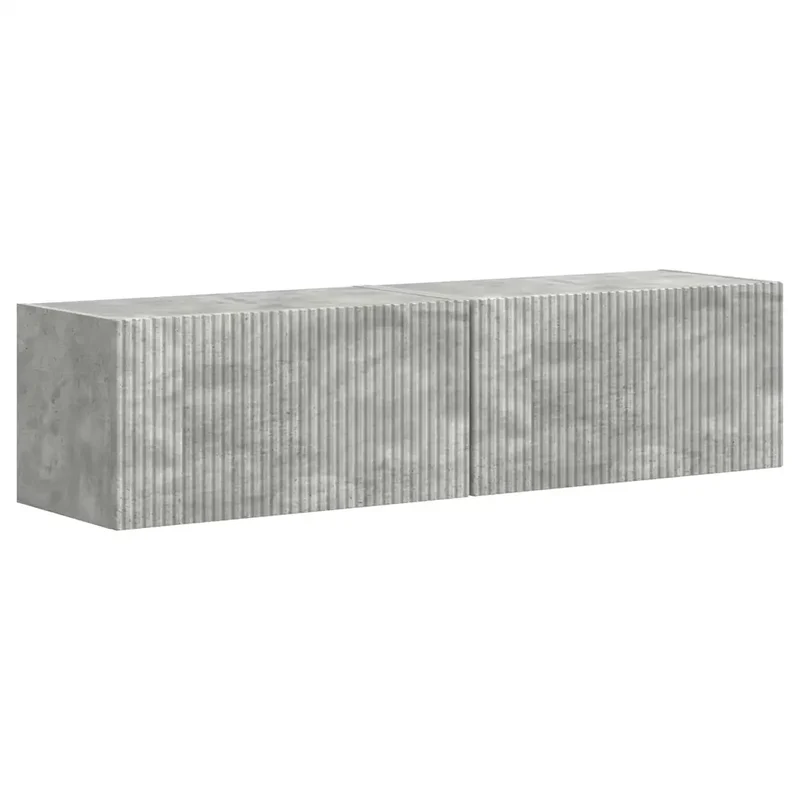 Lot de 2 meubles TV muraux modernes avec étagères fonctionnelles 60 x 31 x 29,5 cm en bois d'ingénierie béton 02_0054891