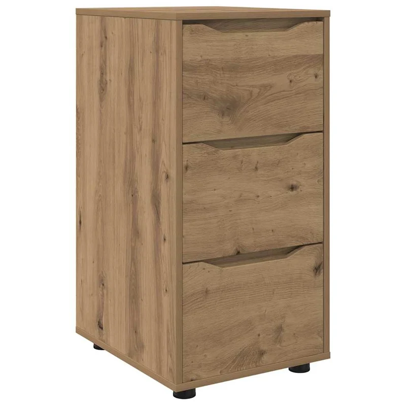 Armoire de rangement rectangulaire pratique 40 x 48 x 81 cm en bois d'ingénierie chêne artisanal 02_0054650