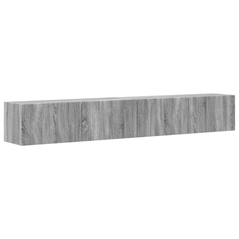 Lot de 2 meubles TV muraux modernes avec étagères 98 x 31 x 29 cm en bois gris sonoma 02_0054930