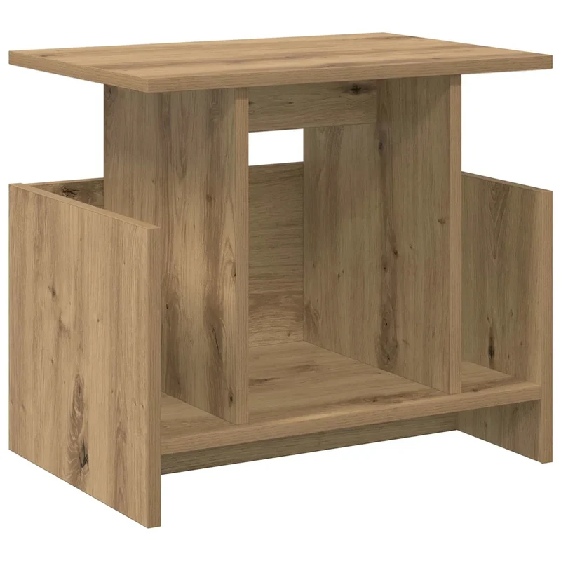Meuble TV rectangulaire moderne rangement chic 50 x 35 x 45 cm en bois d'ingénierie chêne artisanal 02_0054729