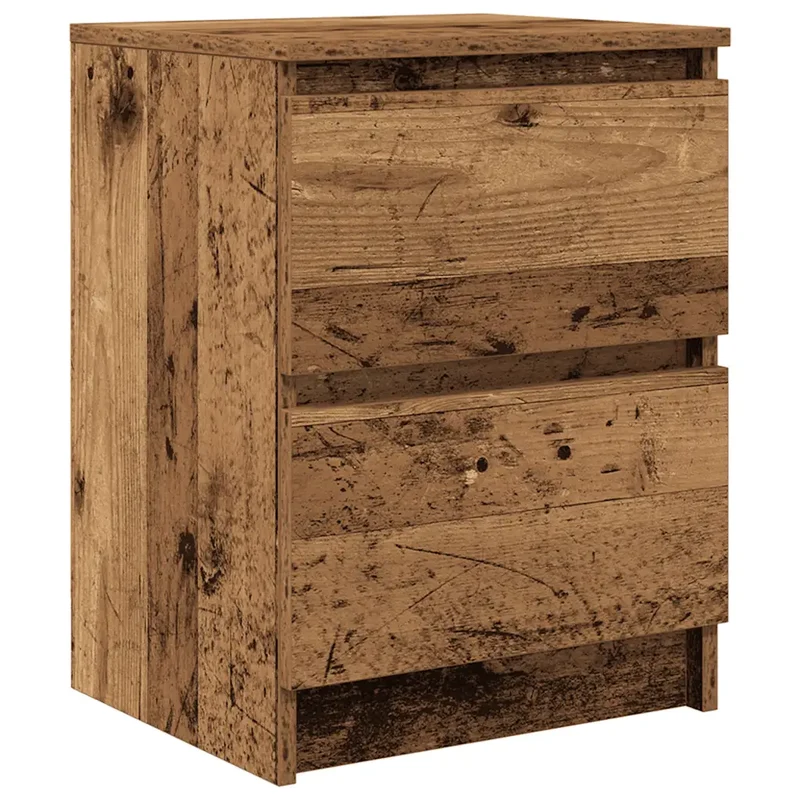 Meuble TV polyvalent avec 2 tiroirs 40 x 35 x 54 cm en bois d'ingénierie vieux bois 02_0051724