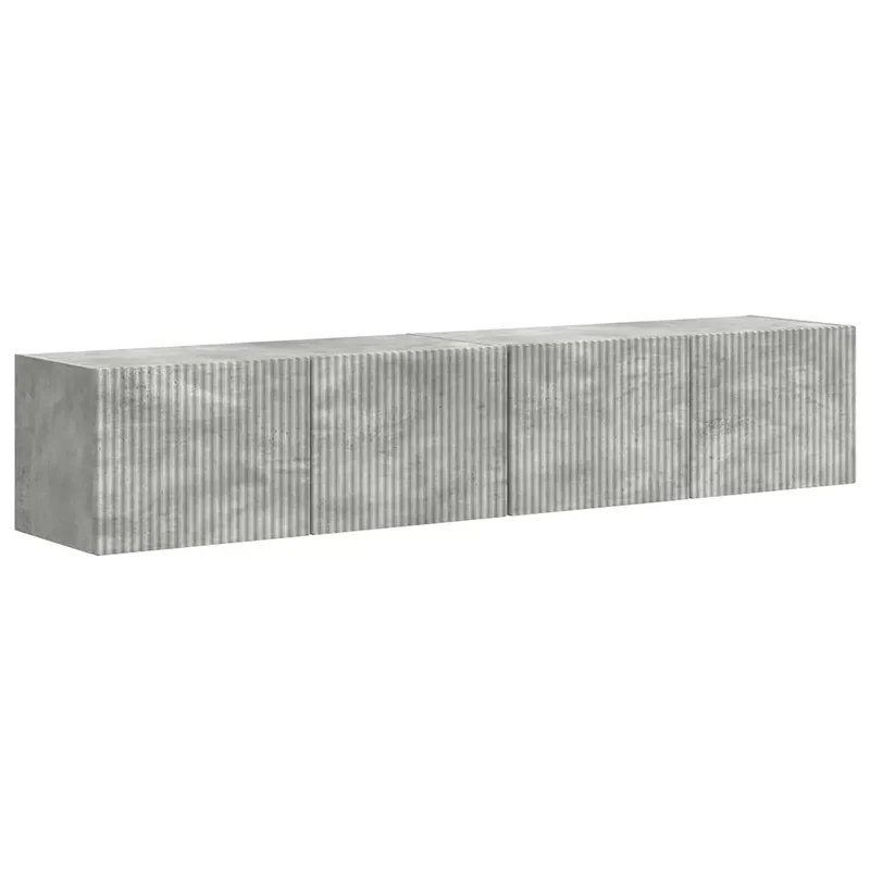 Lot de 2 meubles TV muraux pratiques modernes avec étagères 60 x 31 x 29.5 cm en bois d'ingénierie béton 02_0054906