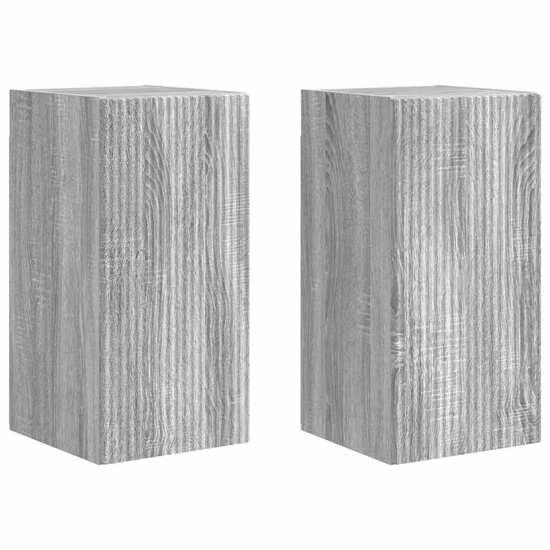 Meuble TV mural moderne gain de place 30 x 31 x 60 cm style minimaliste en bois d'ingénierie gris sonoma 02_0054962